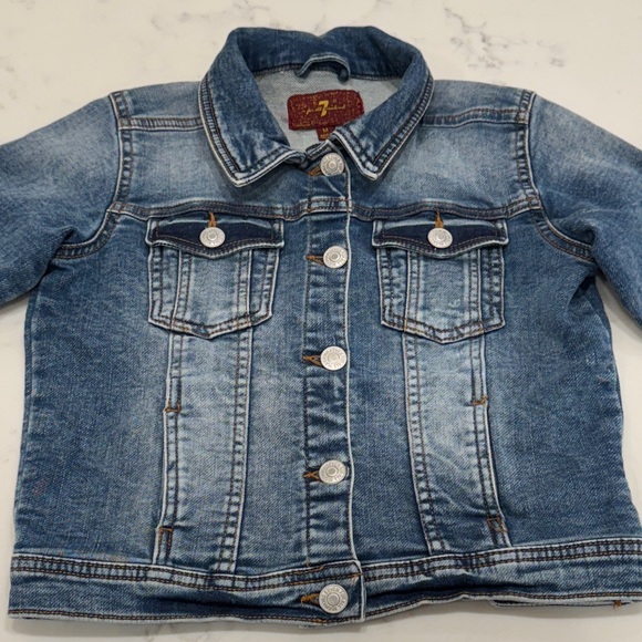 7 For All Mankind Blue Kids Jean Jacket - Picture 3 of 8